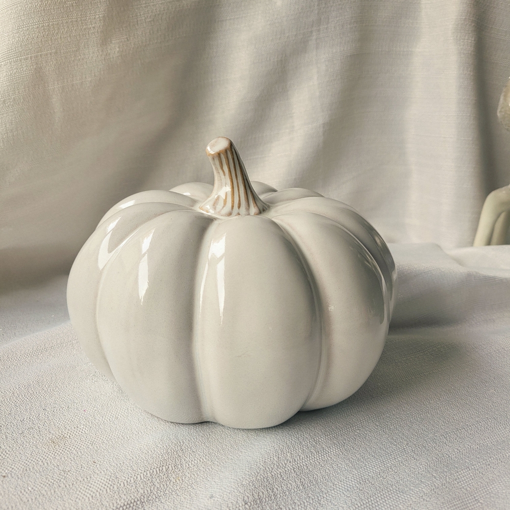 2/$20 White Ceramic Pumpkin